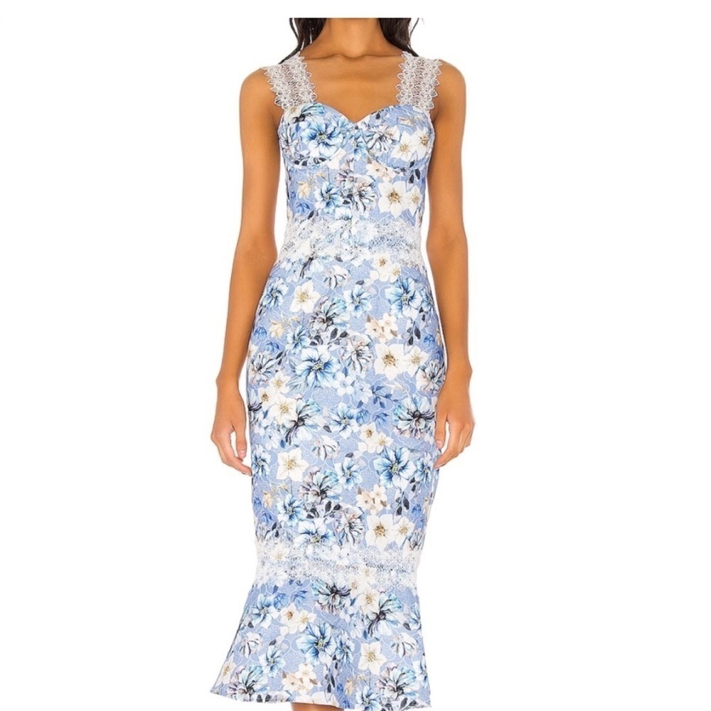 Bronx and Banco Blue Floral Midi Dress
#8176